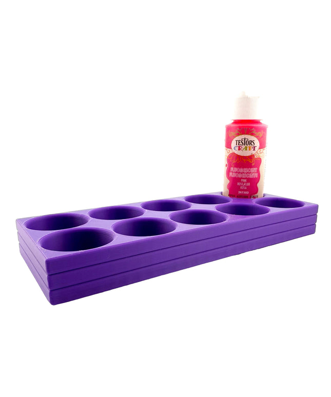 Jeff Did It! - Testors 2oz Bottle Holder - Holds 10 Bottles w/Anti-Slip Rubber Feet  Holds Testors Craft 2oz Bottles 2oz , etc - 3D Printed