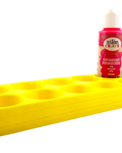 Jeff Did It! - Testors 2oz Bottle Holder - Holds 10 Bottles w/Anti-Slip Rubber Feet  Holds Testors Craft 2oz Bottles 2oz , etc - 3D Printed