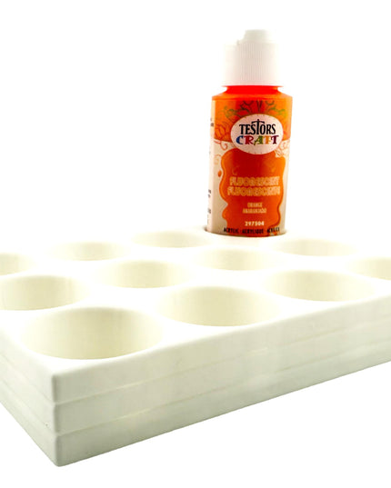 Jeff Did It! - Testors 2oz Bottle Holder - Holds 12 Bottles w/Anti-Slip Rubber Feet  Holds Testors Craft 2oz Bottles 2oz , etc - 3D Printed