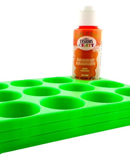Jeff Did It! - Testors 2oz Bottle Holder - Holds 12 Bottles w/Anti-Slip Rubber Feet  Holds Testors Craft 2oz Bottles 2oz , etc - 3D Printed