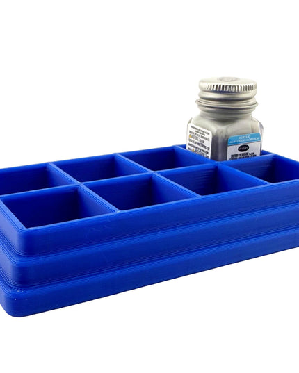 Jeff Did It! - Testors .25oz Paint Bottle Holder - Holds 8 Bottles - Anti-Slip Rubber Feet - 3D Printed - Made in the USA
