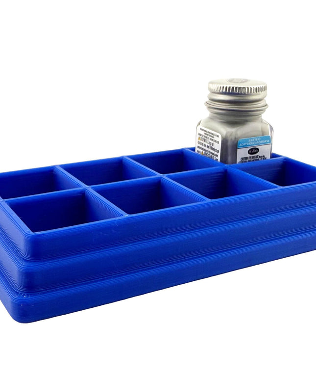 Jeff Did It! - Testors .25oz Paint Bottle Holder - Holds 8 Bottles - Anti-Slip Rubber Feet - 3D Printed - Made in the USA
