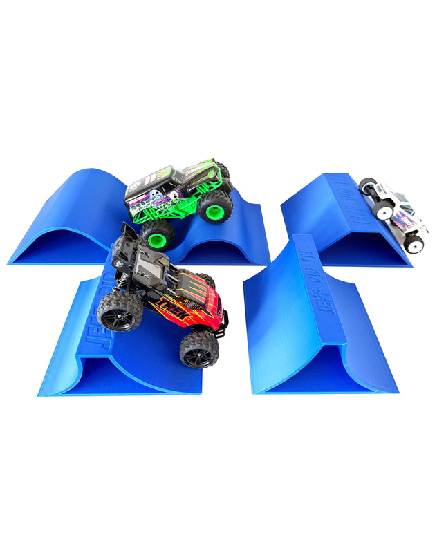 1/24th Monster Truck Ramp Set 1 Includes 5 Stunt/Jump Ramps - 200mm Wide - Anti Slip Rubber Feet - Works w/Micro RC's as well - Losi Micro