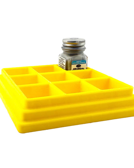 Jeff Did It! - Testors .25oz Paint Bottle Holder - Holds 9 Bottles - Anti-Slip Rubber Feet - 3D Printed - Made in the USA