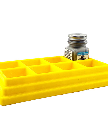 Jeff Did It! - Testors .25oz Paint Bottle Holder - Holds 8 Bottles - Anti-Slip Rubber Feet - 3D Printed - Made in the USA