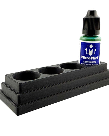 Jeff Did It! - Micro-Mark 20ml Bottle Holder Long Style - Holds 4 Micro-Mark 20ml Paint Bottles - With Anti-Slip Rubber Feet - 3D Printed