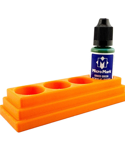 Jeff Did It! - Micro-Mark 20ml Bottle Holder Long Style - Holds 4 Micro-Mark 20ml Paint Bottles - With Anti-Slip Rubber Feet - 3D Printed