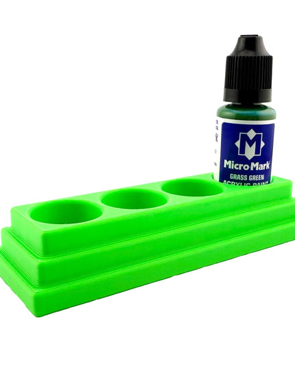 Jeff Did It! - Micro-Mark 20ml Bottle Holder Long Style - Holds 4 Micro-Mark 20ml Paint Bottles - With Anti-Slip Rubber Feet - 3D Printed