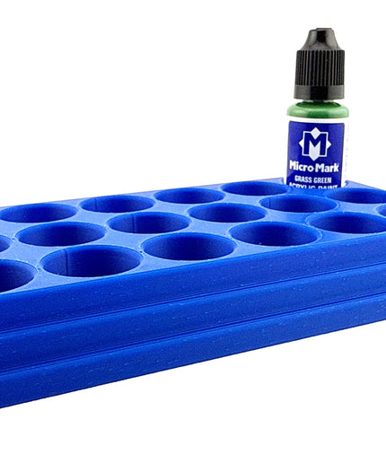 Jeff Did It! - Micro-Mark 20ml Bottle Holder Long Style - Holds 15 Micro-Mark 20ml Paint Bottles - With Anti-Slip Rubber Feet - 3D Printed