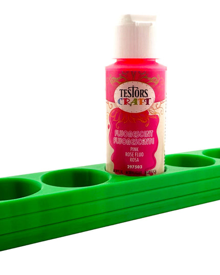 Jeff Did It! - Testors 2oz Bottle Holder - Holds 5 Bottles w/Anti-Slip Rubber Feet  Holds Testors Craft 2oz Bottles 2oz , etc - 3D Printed