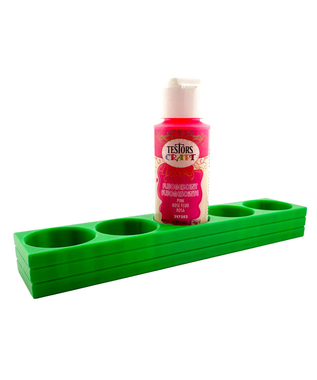 Jeff Did It! - Testors 2oz Bottle Holder - Holds 5 Bottles w/Anti-Slip Rubber Feet  Holds Testors Craft 2oz Bottles 2oz , etc - 3D Printed