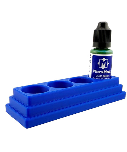 Jeff Did It! - Micro-Mark 20ml Bottle Holder Long Style - Holds 4 Micro-Mark 20ml Paint Bottles - With Anti-Slip Rubber Feet - 3D Printed