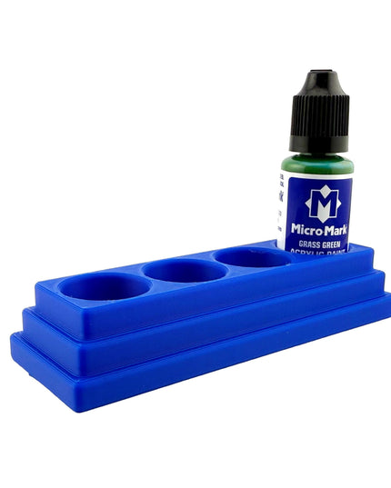 Jeff Did It! - Micro-Mark 20ml Bottle Holder Long Style - Holds 4 Micro-Mark 20ml Paint Bottles - With Anti-Slip Rubber Feet - 3D Printed