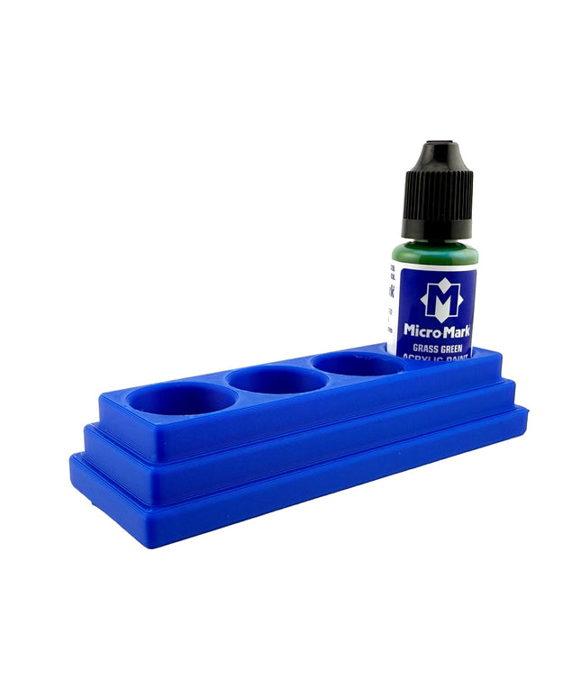 Jeff Did It! - Micro-Mark 20ml Bottle Holder Long Style - Holds 4 Micro-Mark 20ml Paint Bottles - With Anti-Slip Rubber Feet - 3D Printed