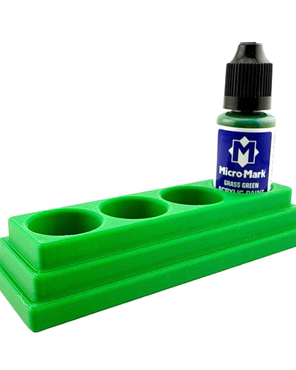 Jeff Did It! - Micro-Mark 20ml Bottle Holder Long Style - Holds 4 Micro-Mark 20ml Paint Bottles - With Anti-Slip Rubber Feet - 3D Printed