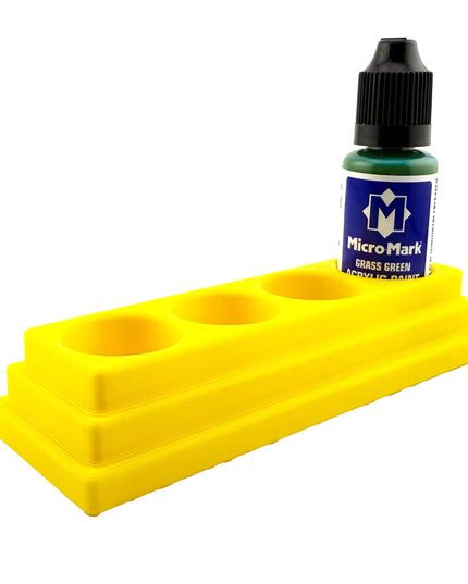 Jeff Did It! - Micro-Mark 20ml Bottle Holder Long Style - Holds 4 Micro-Mark 20ml Paint Bottles - With Anti-Slip Rubber Feet - 3D Printed