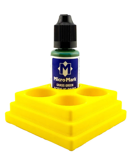 Jeff Did It! - Micro-Mark 20ml Bottle Holder Square Style - Holds 4 Micro-Mark 20ml Paint Bottles - With Anti-Slip Rubber Feet - 3D Printed
