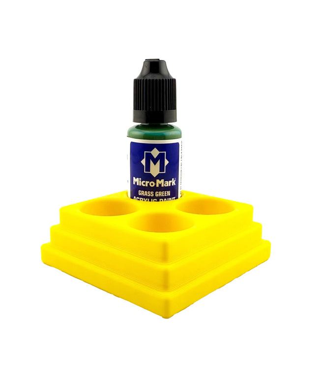 Jeff Did It! - Micro-Mark 20ml Bottle Holder Square Style - Holds 4 Micro-Mark 20ml Paint Bottles - With Anti-Slip Rubber Feet - 3D Printed