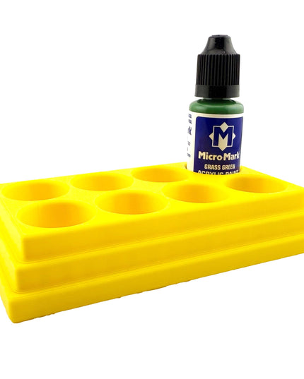 Jeff Did It! - Micro-Mark 20ml Bottle Holder Long Style - Holds 8 Micro-Mark 20ml Paint Bottles - With Anti-Slip Rubber Feet - 3D Printed