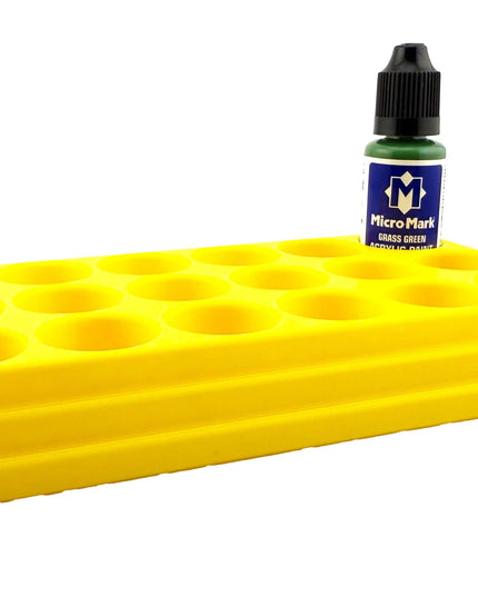 Jeff Did It! - Micro-Mark 20ml Bottle Holder Long Style - Holds 15 Micro-Mark 20ml Paint Bottles - With Anti-Slip Rubber Feet - 3D Printed