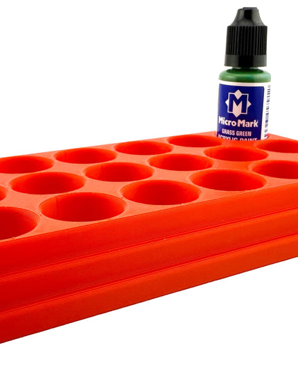 Jeff Did It! - Micro-Mark 20ml Bottle Holder - Holds 18 Micro-Mark 20ml Paint Bottles - With Anti-Slip Rubber Feet - 3D Printed