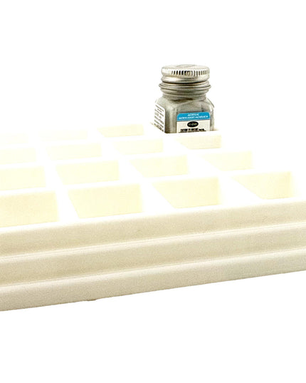 Jeff Did It! - Testors .25oz Paint Bottle Holder - Holds 16 Bottles - Anti-Slip Rubber Feet - 3D Printed - Made in the USA