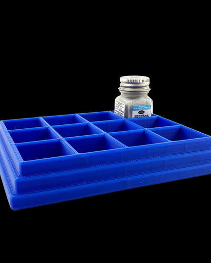 Jeff Did It! - Testors .25oz Paint Bottle Holder - Holds 12 Bottles - Anti-Slip Rubber Feet - 3D Printed - Made in the USA