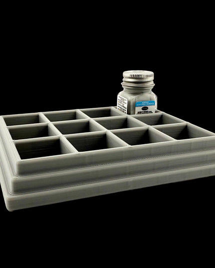 Jeff Did It! - Testors .25oz Paint Bottle Holder - Holds 12 Bottles - Anti-Slip Rubber Feet - 3D Printed - Made in the USA