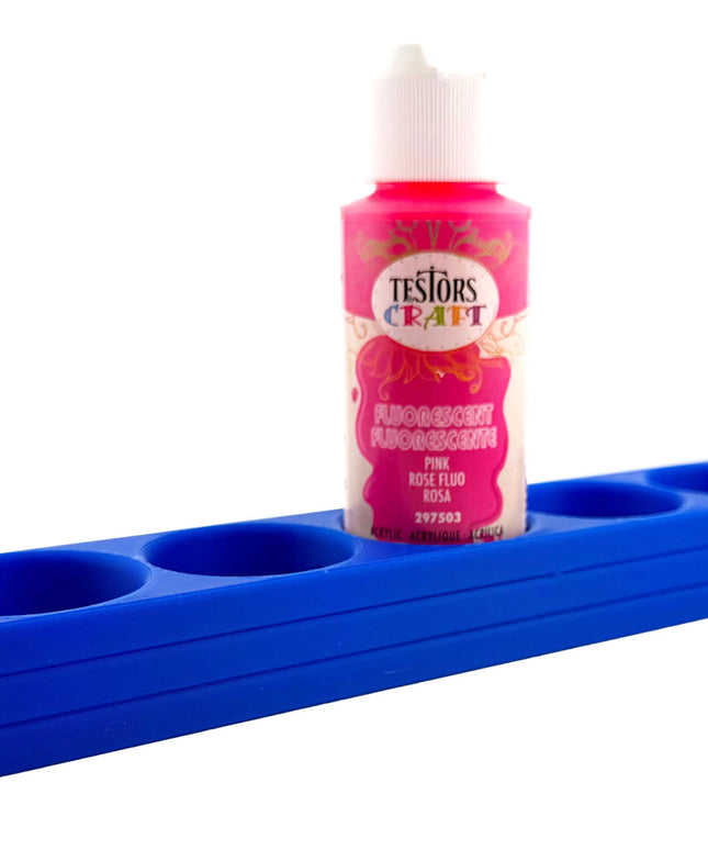 Jeff Did It! - Testors 2oz Bottle Holder - Holds 5 Bottles w/Anti-Slip Rubber Feet  Holds Testors Craft 2oz Bottles 2oz , etc - 3D Printed