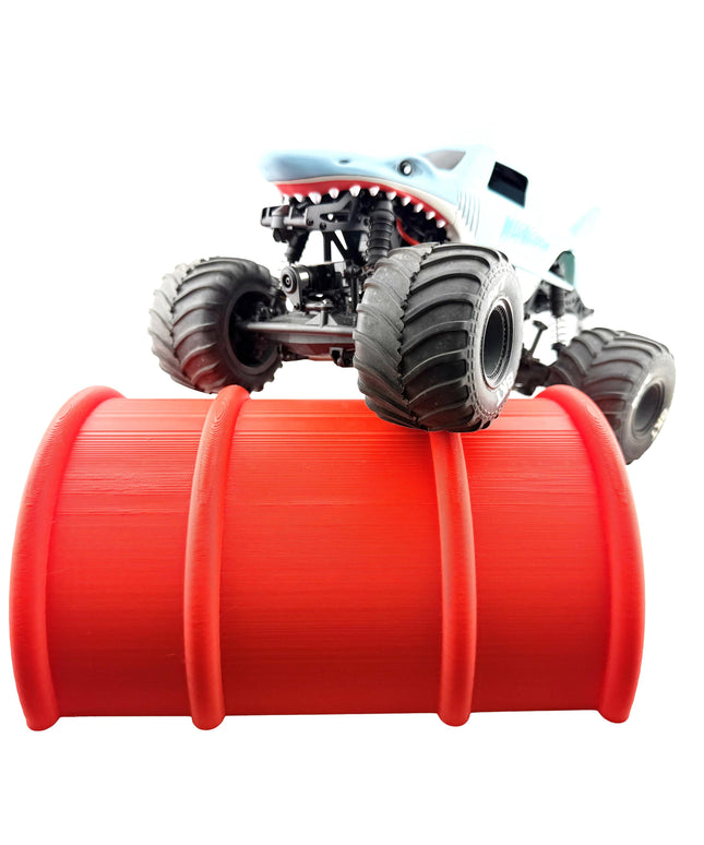 Jeff Did It! - 1/16-1/18th Monster Jelly Half Barrel Jump - 9 Anti-Slip Rubber Help Keep the Fun in Place.  Hours of Fun! - Made in the USA