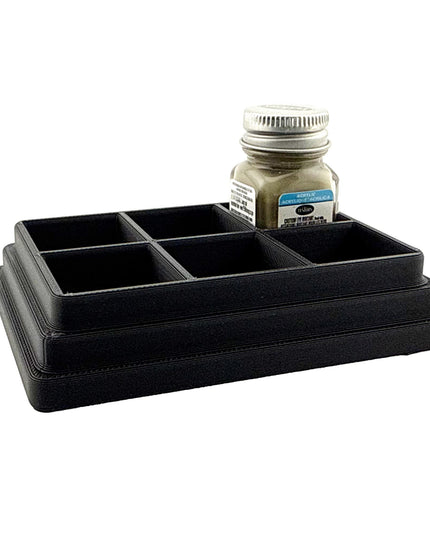 Jeff Did It! - Testors .25oz Paint Bottle Holder - Holds 6 Bottles - Anti-Slip Rubber Feet - 3D Printed - Made in the USA