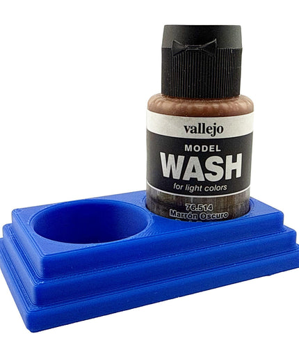 Jeff Did It 35ml Paint Bottle Holder - Holds 2 Bottles Compatible with Vallejo 35ml w Anti-Slip Rubber Feet - 3D Printed - Made in the USA