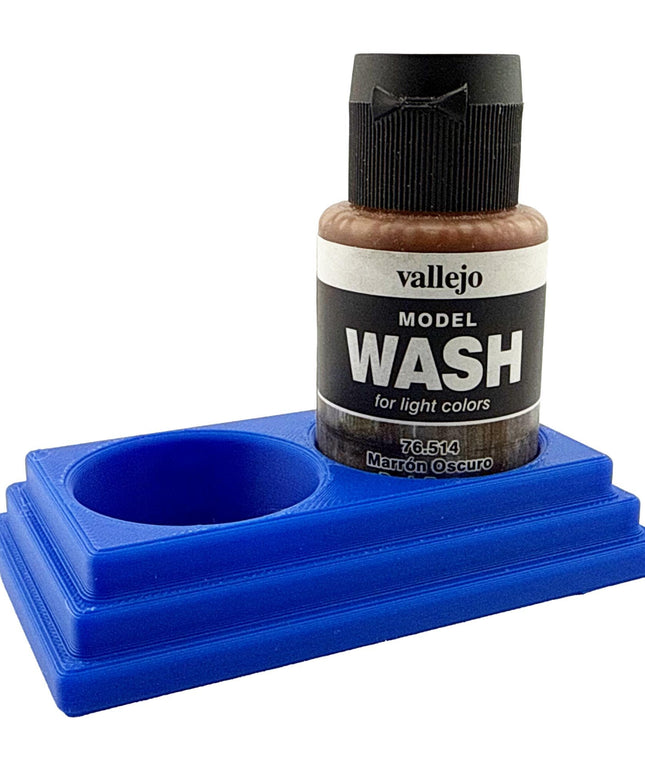 Jeff Did It 35ml Paint Bottle Holder - Holds 2 Bottles Compatible with Vallejo 35ml w Anti-Slip Rubber Feet - 3D Printed - Made in the USA