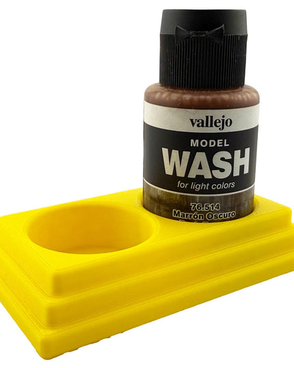 Jeff Did It 35ml Paint Bottle Holder - Holds 2 Bottles Compatible with Vallejo 35ml w Anti-Slip Rubber Feet - 3D Printed - Made in the USA