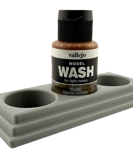 Jeff Did It 35ml Paint Bottle Holder - Holds 3 Bottles Compatible with Vallejo 35ml w Anti-Slip Rubber Feet - 3D Printed - Made in the USA