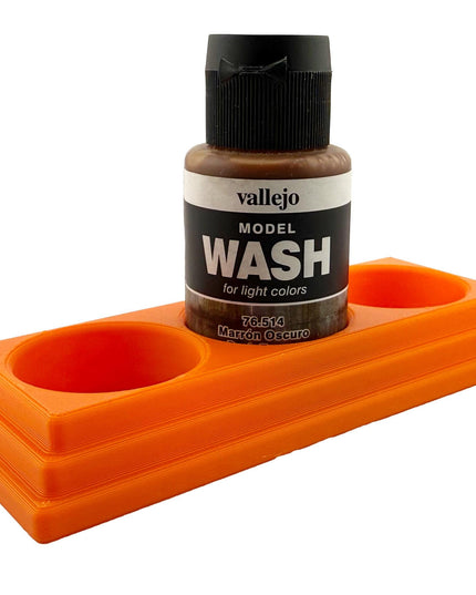 Jeff Did It 35ml Paint Bottle Holder - Holds 3 Bottles Compatible with Vallejo 35ml w Anti-Slip Rubber Feet - 3D Printed - Made in the USA