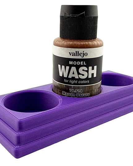 Jeff Did It 35ml Paint Bottle Holder - Holds 3 Bottles Compatible with Vallejo 35ml w Anti-Slip Rubber Feet - 3D Printed - Made in the USA