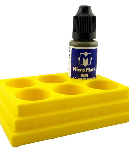 Jeff Did It! - Micro-Mark 20ml Bottle Holder Square Style - Holds 6 Micro-Mark 20ml Paint Bottles - With Anti-Slip Rubber Feet - 3D Printed