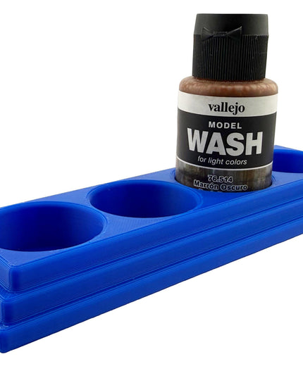 Jeff Did It 35ml Paint Bottle Holder - Holds 4 Bottles Compatible with Vallejo 35ml w Anti-Slip Rubber Feet - 3D Printed - Made in the USA