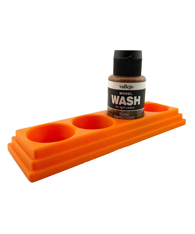 Jeff Did It 35ml Paint Bottle Holder - Holds 4 Bottles Compatible with Vallejo 35ml w Anti-Slip Rubber Feet - 3D Printed - Made in the USA