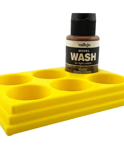 Jeff Did It 35ml Paint Bottle Holder - Holds 6 Bottles Compatible with Vallejo 35ml w Anti-Slip Rubber Feet - 3D Printed - Made in the USA