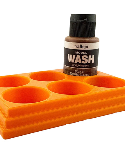 Jeff Did It 35ml Paint Bottle Holder - Holds 6 Bottles Compatible with Vallejo 35ml w Anti-Slip Rubber Feet - 3D Printed - Made in the USA