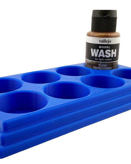 Jeff Did It 35ml Paint Bottle Holder - Holds 8 Bottles Compatible with Vallejo 35ml w Anti-Slip Rubber Feet - 3D Printed - Made in the USA