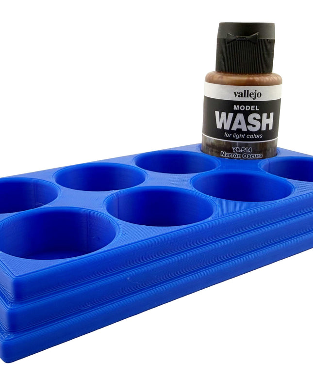Jeff Did It 35ml Paint Bottle Holder - Holds 8 Bottles Compatible with Vallejo 35ml w Anti-Slip Rubber Feet - 3D Printed - Made in the USA