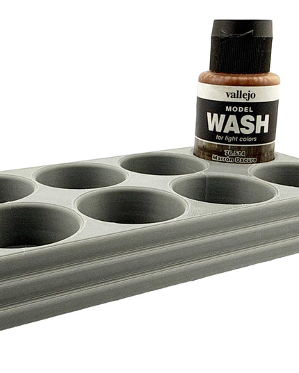 Jeff Did It 35ml Paint Bottle Holder - Holds 8 Bottles Compatible with Vallejo 35ml w Anti-Slip Rubber Feet - 3D Printed - Made in the USA