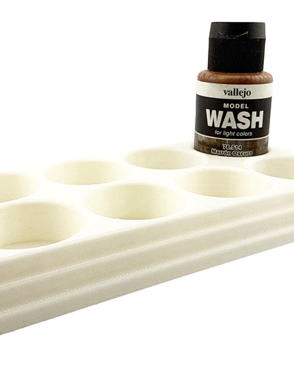 Jeff Did It 35ml Paint Bottle Holder - Holds 8 Bottles Compatible with Vallejo 35ml w Anti-Slip Rubber Feet - 3D Printed - Made in the USA