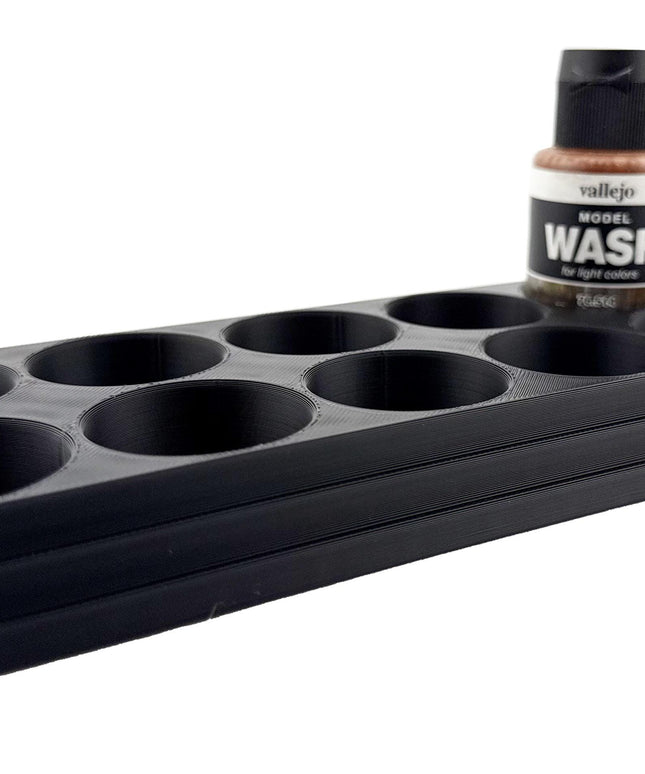Jeff Did It 35ml Paint Bottle Holder - Holds 10 Bottles Compatible with Vallejo 35ml w Anti-Slip Rubber Feet - 3D Printed - Made in the USA