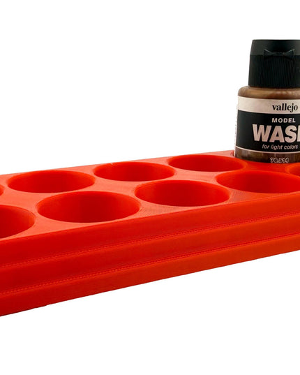 Jeff Did It 35ml Paint Bottle Holder - Holds 10 Bottles Compatible with Vallejo 35ml w Anti-Slip Rubber Feet - 3D Printed - Made in the USA