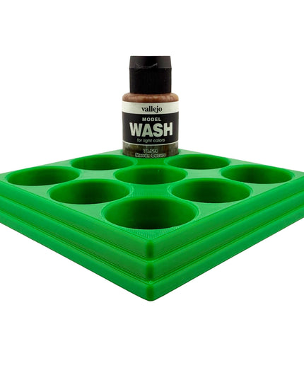 Jeff Did It 35ml Paint Bottle Holder - Holds 9 Bottles Compatible with Vallejo 35ml w Anti-Slip Rubber Feet - 3D Printed - Made in the USA