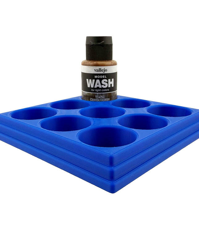 Jeff Did It 35ml Paint Bottle Holder - Holds 9 Bottles Compatible with Vallejo 35ml w Anti-Slip Rubber Feet - 3D Printed - Made in the USA